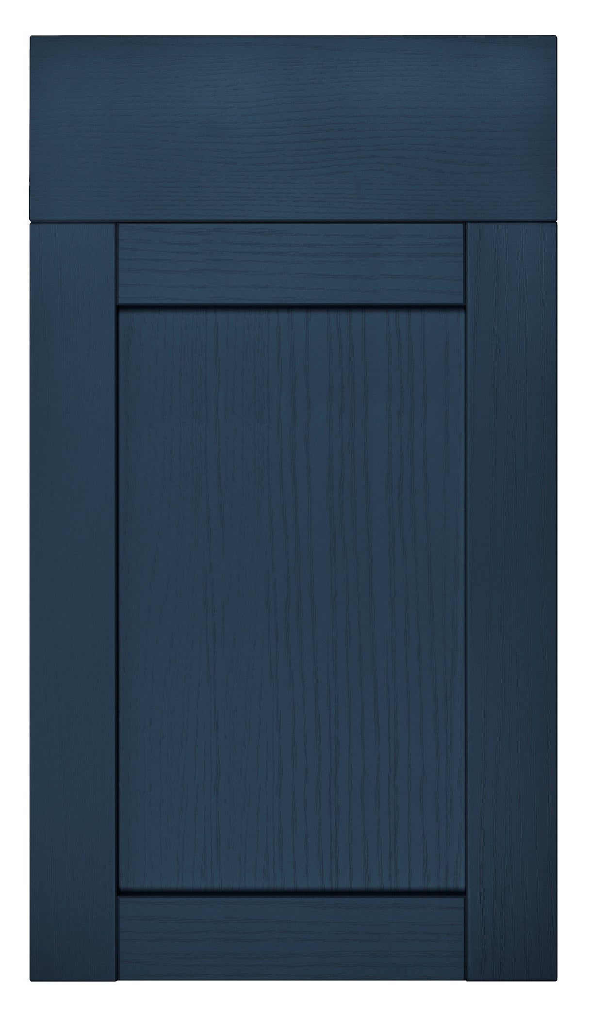 Balmoral Wood Grain 'Skinny' Shaker Navy Blue Ash- Replacement Kitchen Drawer Front (140mm High)