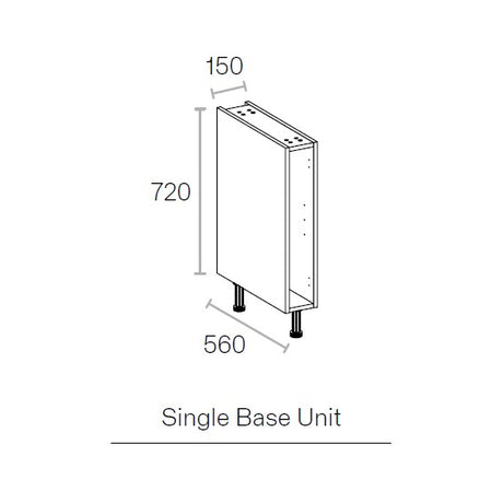 150mm Flat Pack Kitchen Base Cabinet Unit Light Grey