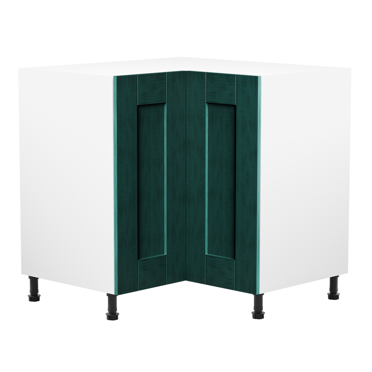 Buckingham Fir Green Ash Shaker 900mm L Shaped Corner Kitchen Base Unit
