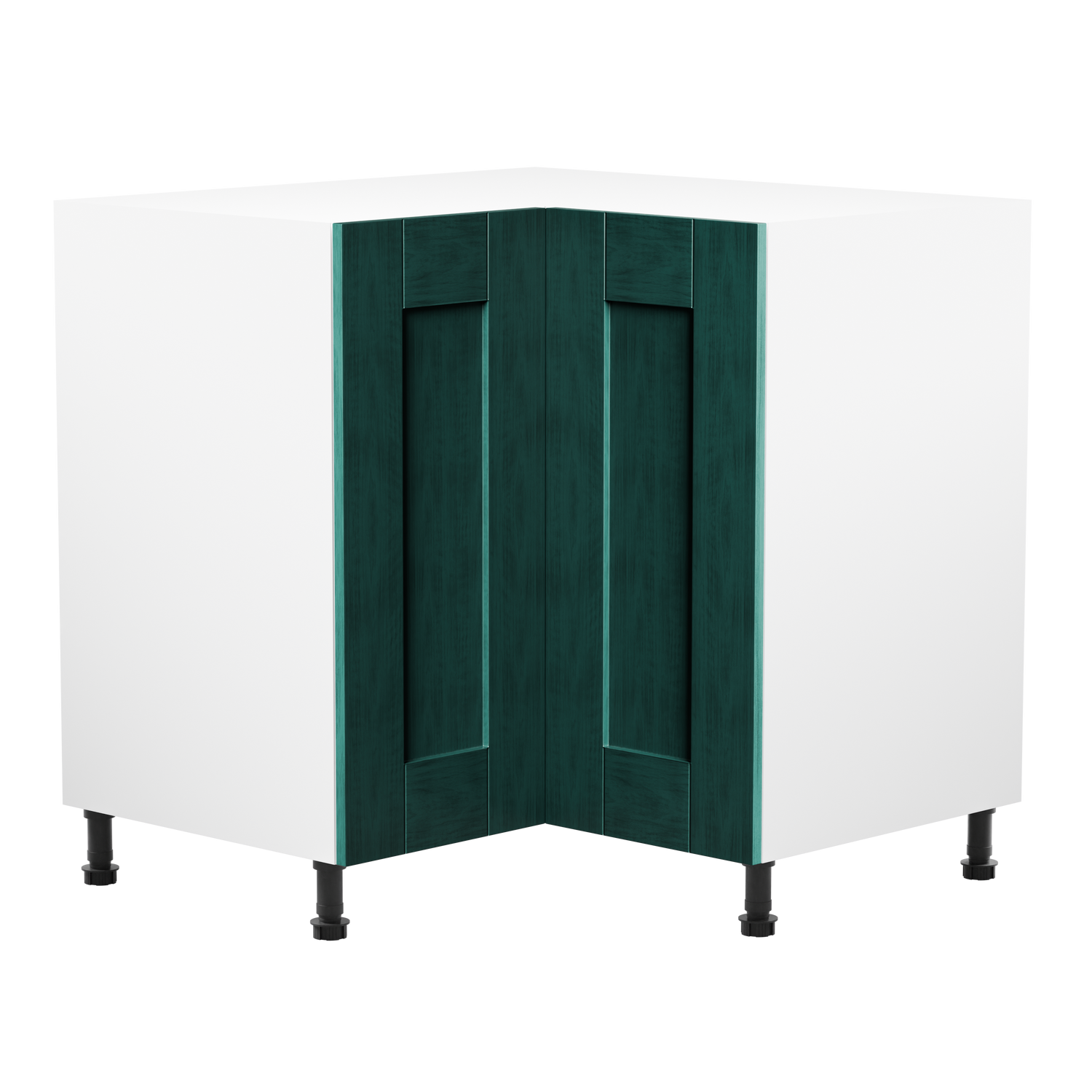 Buckingham Fir Green Ash Shaker 900mm L Shaped Corner Kitchen Base Unit