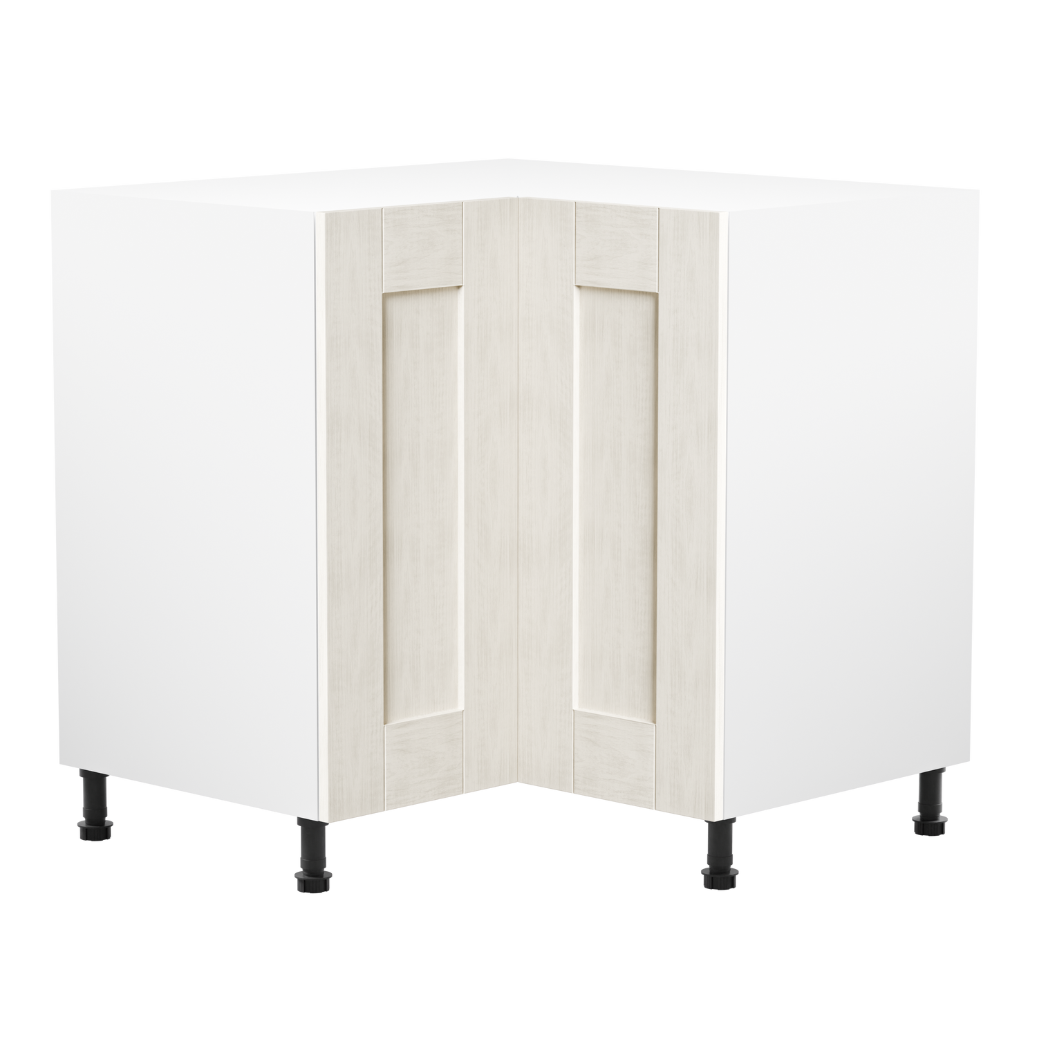 Buckingham Ivory Ash Shaker 900mm L Shaped Corner Kitchen Base Unit
