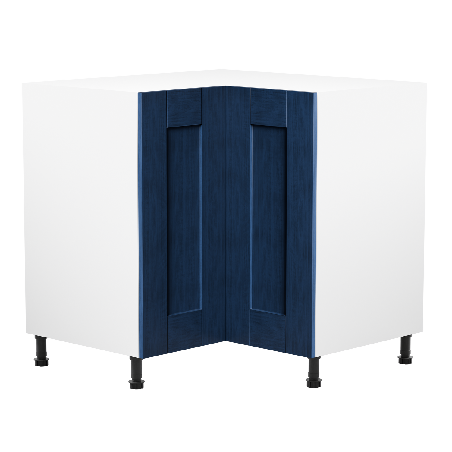 Buckingham Navy Blue Ash Shaker 900mm L Shaped Corner Kitchen Base Unit