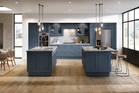 Buckingham Wood Grain Shaker Navy Blue- Replacement Kitchen Drawer Fronts/Oven Filler Panel (110mm High)