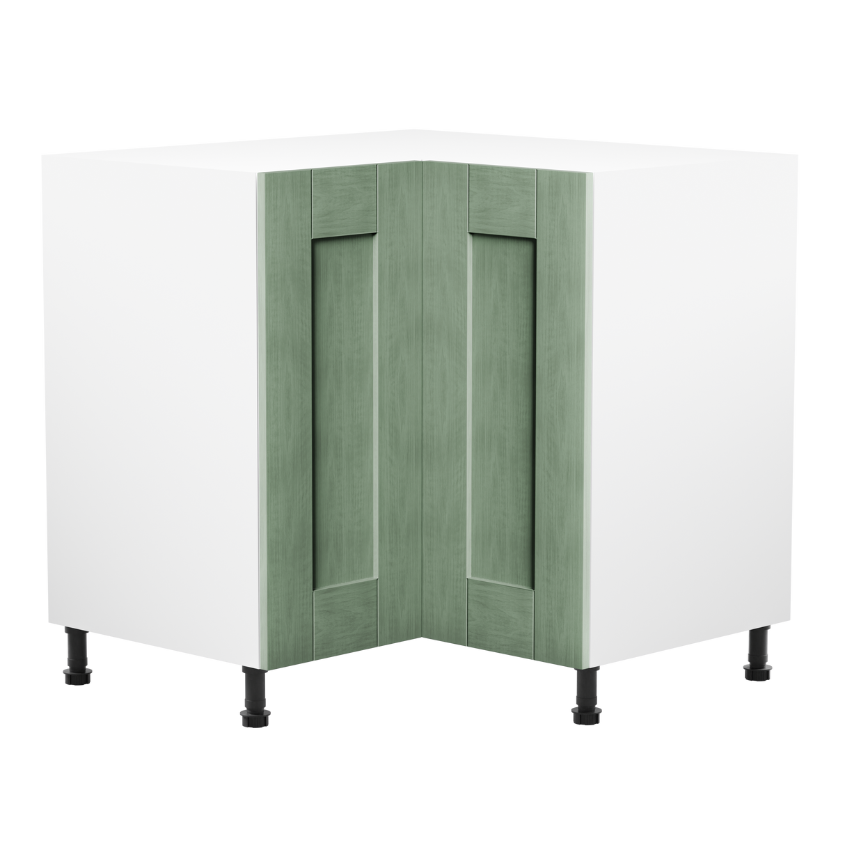 Buckingham Reed Green Ash Shaker 900mm L Shaped Corner Kitchen Base Unit