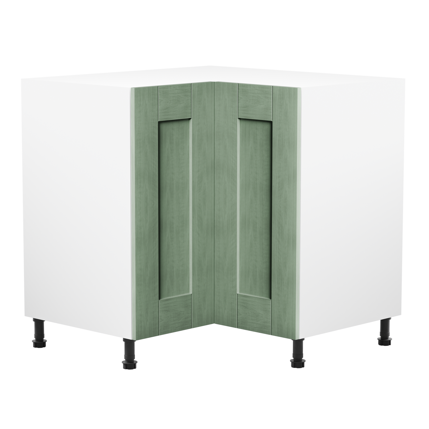 Buckingham Reed Green Ash Shaker 900mm L Shaped Corner Kitchen Base Unit