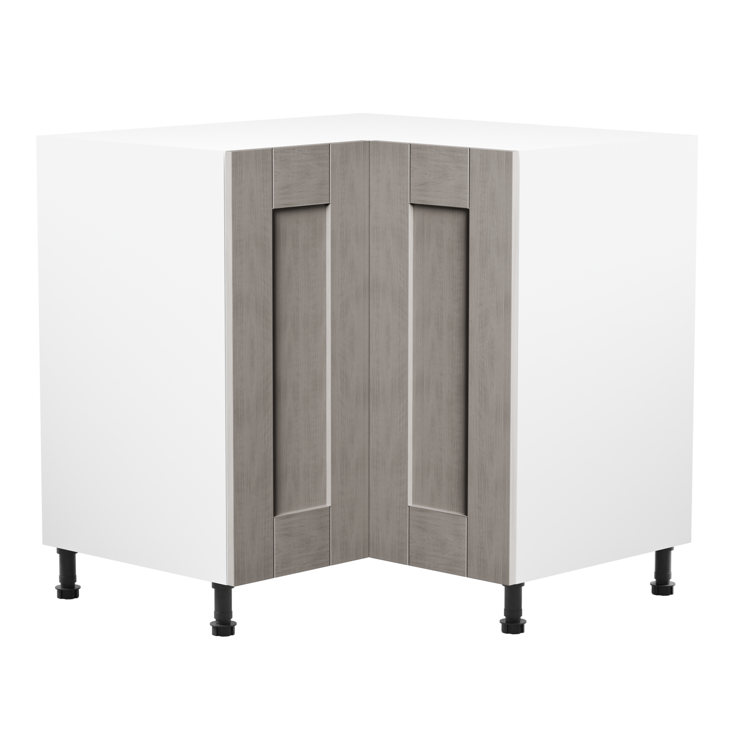 Buckingham Stone Grey Ash Shaker 900mm L Shaped Corner Kitchen Base Unit