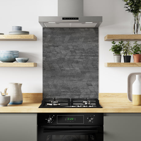 Bushboard Alloy Concrete Chevron Aluminium Feature Kitchen Splashback