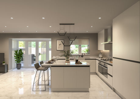 Fenton Painted (Laser Edged) Slab White- Replacement Kitchen Drawer Fronts/Oven Filler Panel (110mm High)