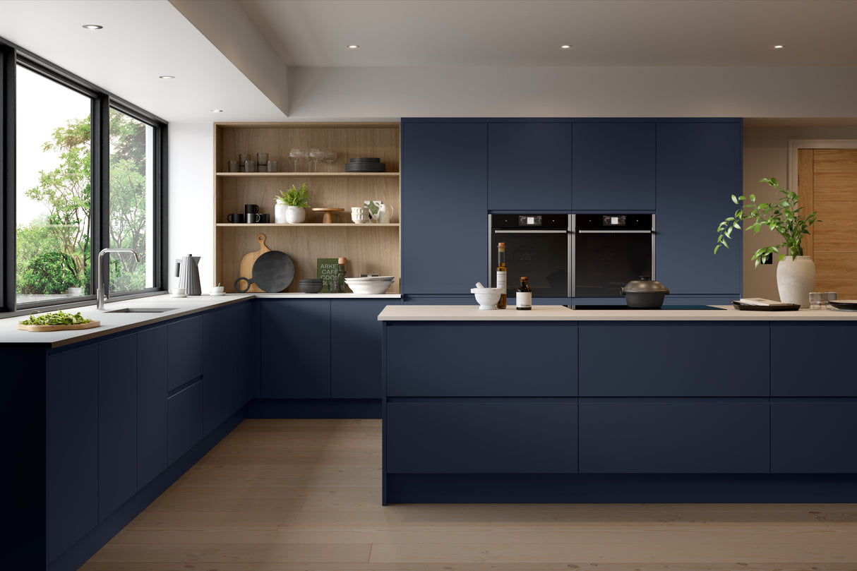 JAY Handle Less Indigo Supermatt J Pull- Replacement Kitchen Doors (End Panel)
