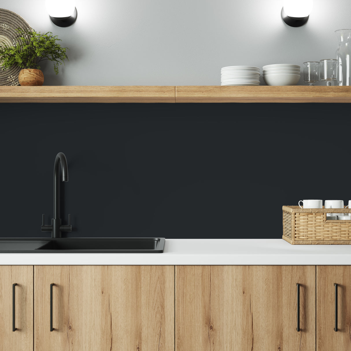 Bushboard Alloy Midnight Grey Aluminium Feature Kitchen Splashback