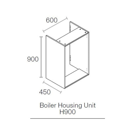 600mm Kitchen Boiler Cabinet 900mm High 450mm Light Grey
