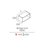 600mm Flat Pack Kitchen Bridging Cabinet 290mm High Light Grey