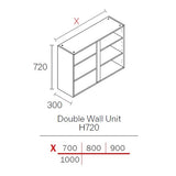 1000mm Flat Pack Kitchen Wall Cabinet Light Grey