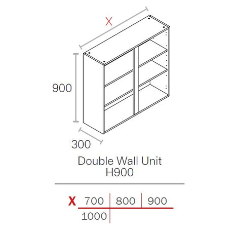 1000mm Flat Pack Kitchen Extra Tall (900mm High) Wall Cabinet White