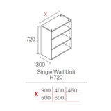 400mm Flat Pack Kitchen Wall Cabinet Light Grey