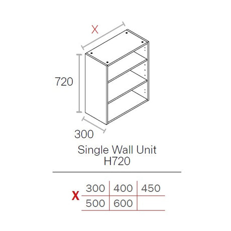 300mm Flat Pack Kitchen Wall Cabinet Light Grey