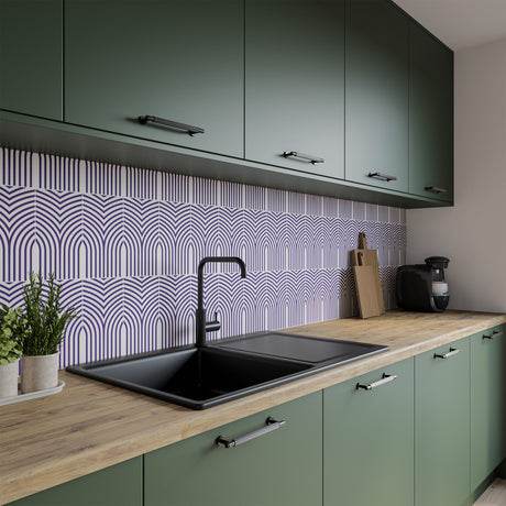 Wilsonart Alloy Arches Midnight Aluminium Feature Kitchen Splashback
