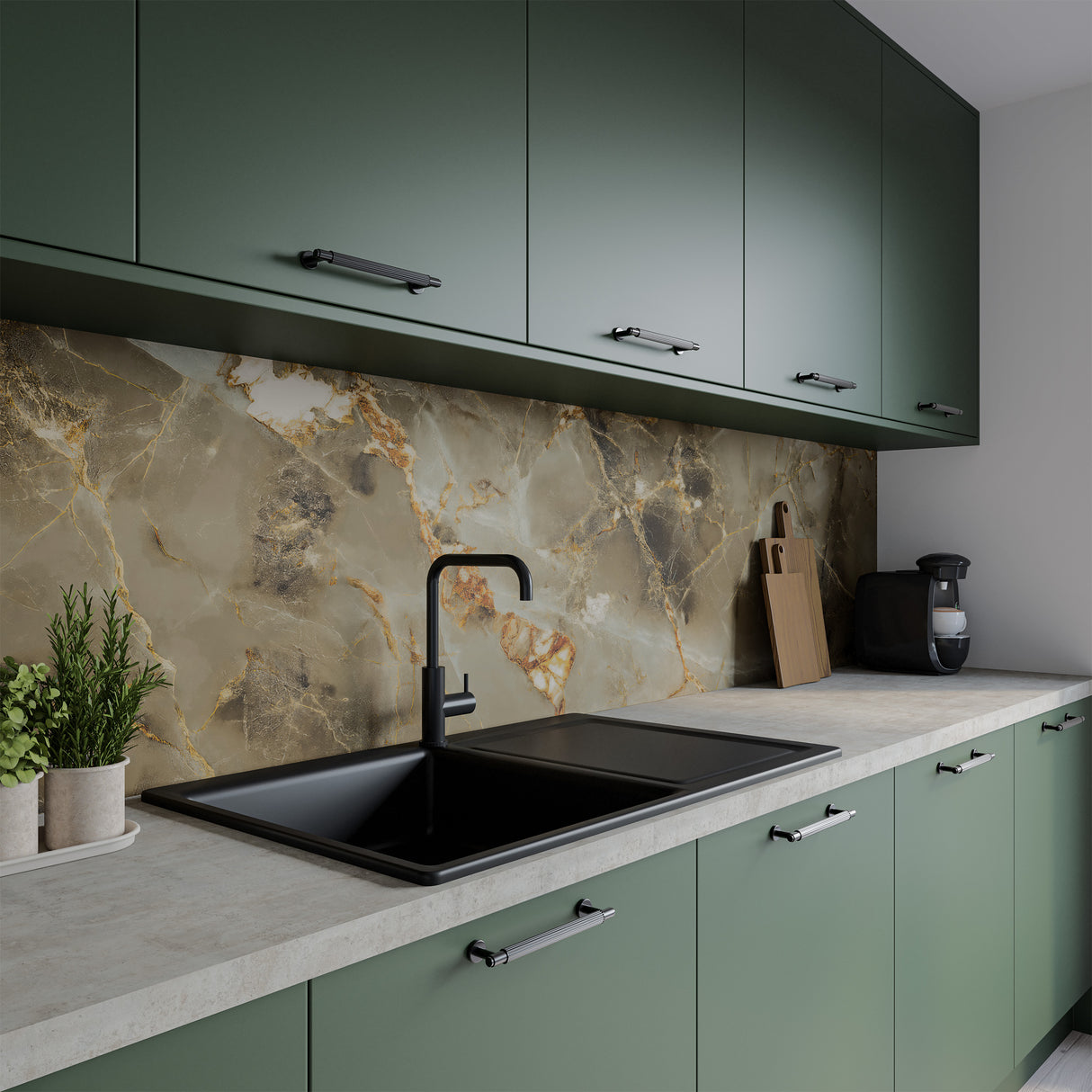 Wilsonart Alloy Aurora Gold Aluminium Feature Kitchen Splashback