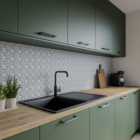 Wilsonart Alloy Florence Tile Aluminium Feature Kitchen Splashback