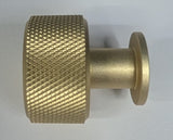 Ellis Knurled Post Knob Kitchen/Bedroom Door Knob Satin Brass