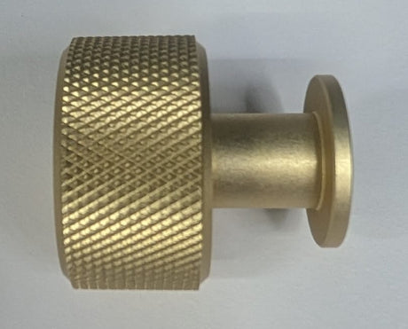 Ellis Knurled Post Knob Kitchen/Bedroom Door Knob Satin Brass