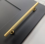 Ellis Knurled T-Bar Kitchen/Bedroom Door Handle Satin Brass