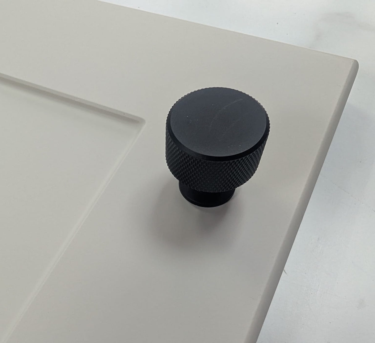 Ellis Knurled Post Knob Kitchen/Bedroom Door Knob Matt Black