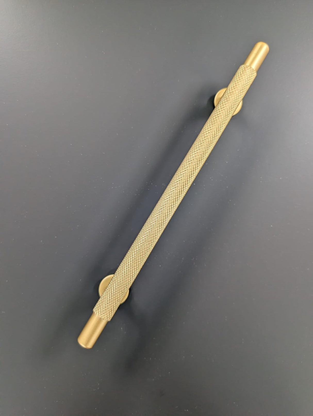 Barchester Knurled Double Ring T- Bar Kitchen/Bedroom Door Handle Satin Brass 160mm Hole Centres