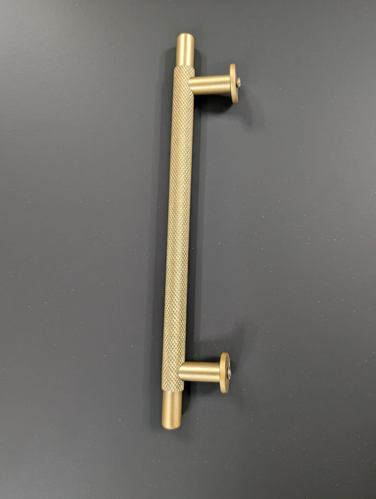 Barchester Knurled Double Ring T- Bar Kitchen/Bedroom Door Handle Satin Brass 160mm Hole Centres
