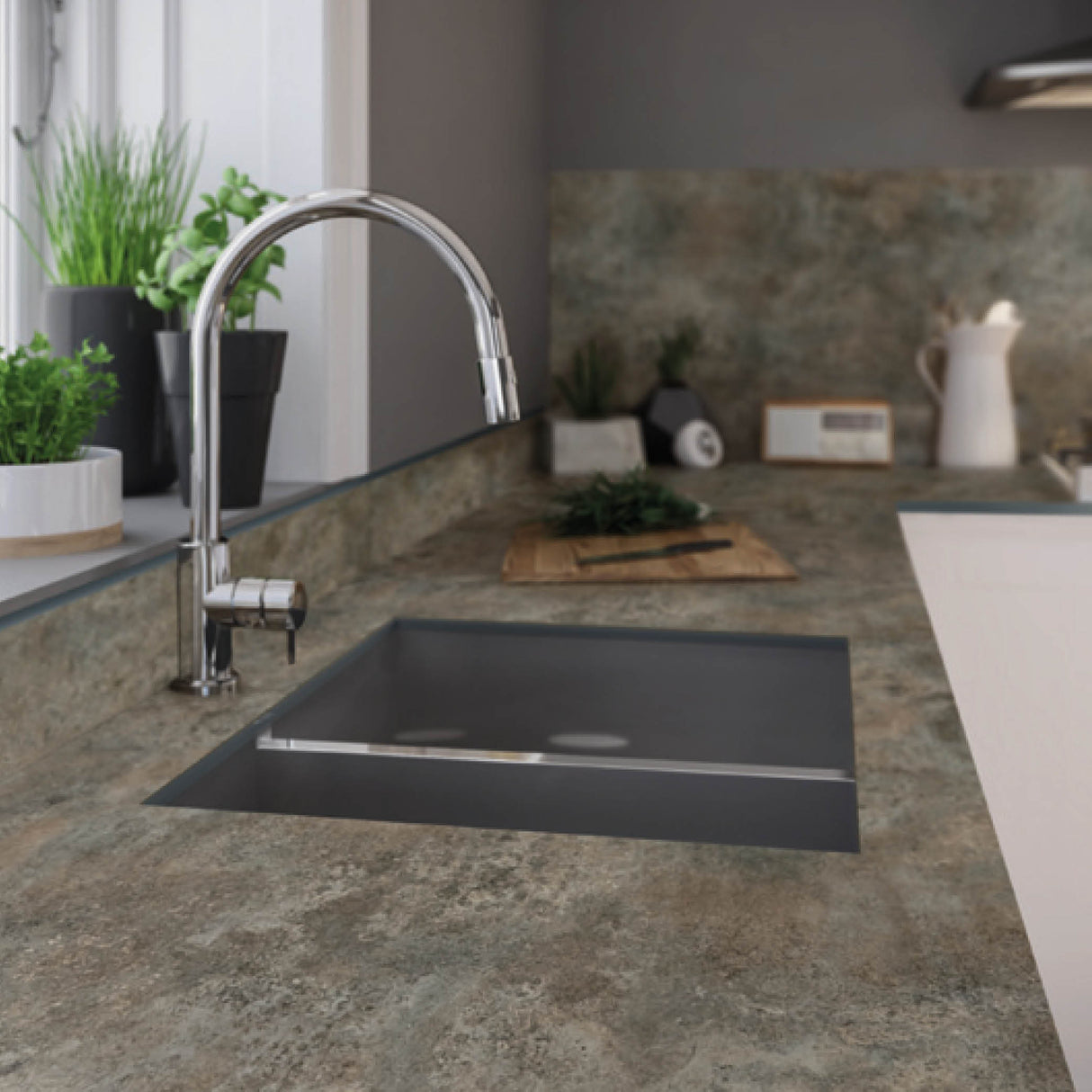 Wilsonart Zenith Caldeira Compact Laminate Kitchen Worktops (Black Core)