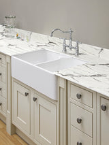 Wilsonart Zenith Marbre Veneto Compact Laminate Kitchen Worktops (White Core)