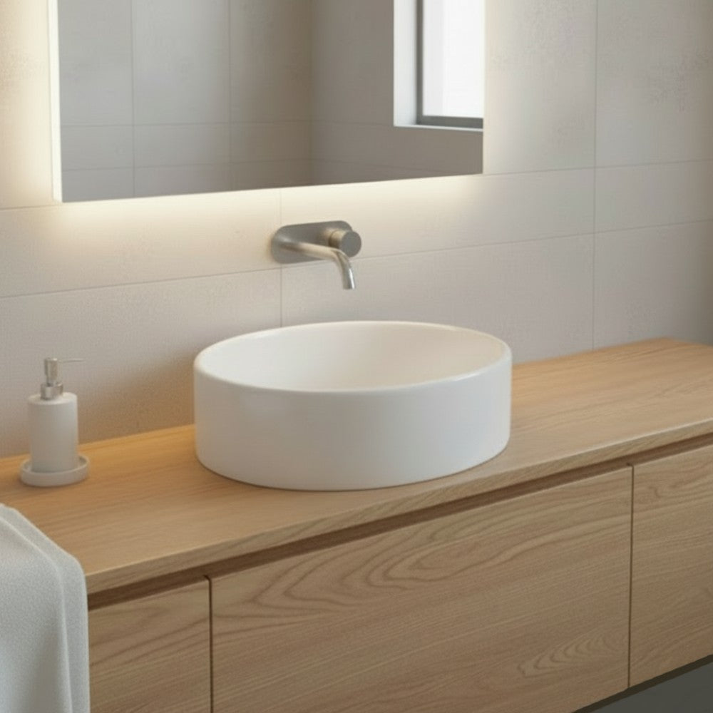 Astini Rrmini 400 Gloss White Round Countertop Basin