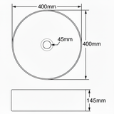 Astini Orca 400 Black/White Round Countertop Basin