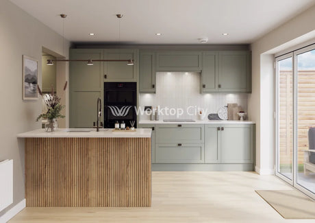 Balmoral Wood Grain ’Skinny’ Shaker Reed Green Ash- Replacement Kitchen Doors SAMPLE PRODUCTS