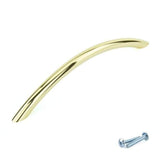 M4TEC Craignure O5 Polished Brass Bow Cupboard Door Handle – 128mm Hole Centres