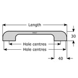 M4TEC Cardrona Chrome Handle – Cabinet, Cupboard & Drawer Door Handle (K7 Series)