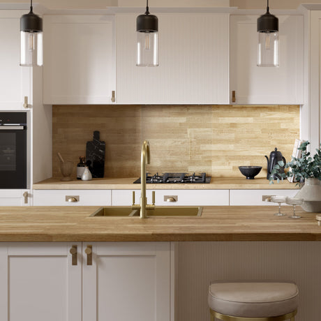 Bushboard Omega Classic Natural Blocked Oak Kitchen Worktops Matt Finish