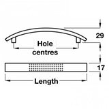 M4TEC Blairgowrie F4 Dimpled Bow Cupboard Door Handle – Curved Cabinet & Drawer Pull (96mm & 128mm Centres)