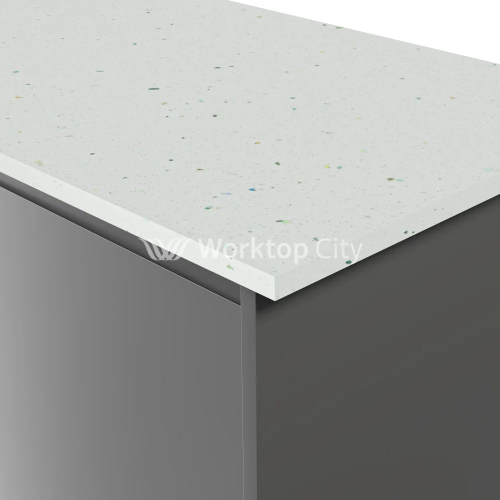 Formica Originals PP7680 Platinum White 22mm Square Edge Laminate Kitchen Worktops - Platinum Etchings Finish