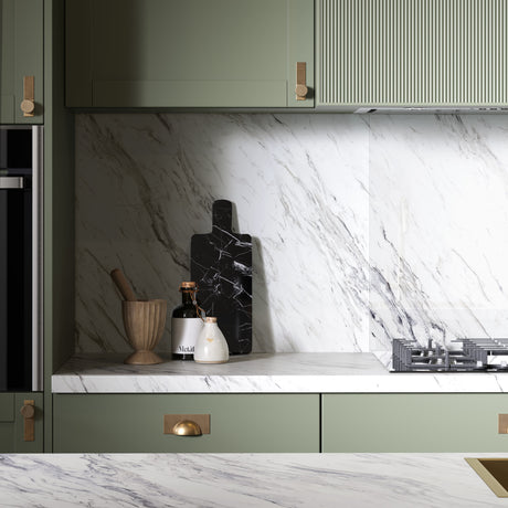 Bushboard Omega Calcutta Marble (Velvet Finish) - Free Sample