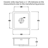 Astini Hampton 150 1.5 Bowl White Ceramic Undermount Kitchen Sink with Waste