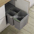 Innostor Pull Out Waste Bin Base Mounted Segregated 40 Litre Capacity 2 x 10 Litre and 1 x 20 Litre To Suit Minimum