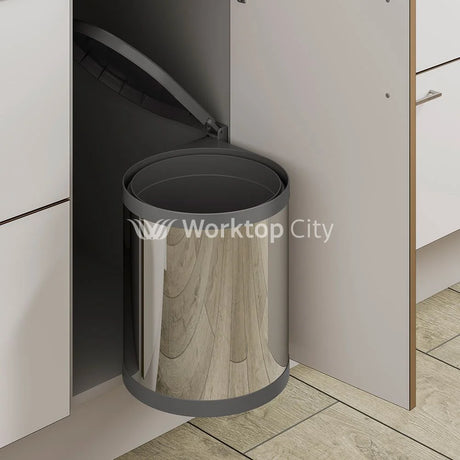 Innostor Pull Out Waste Bin Door Mounted 15 Litre Capacity for 400mm Kitchen Base Cabinet