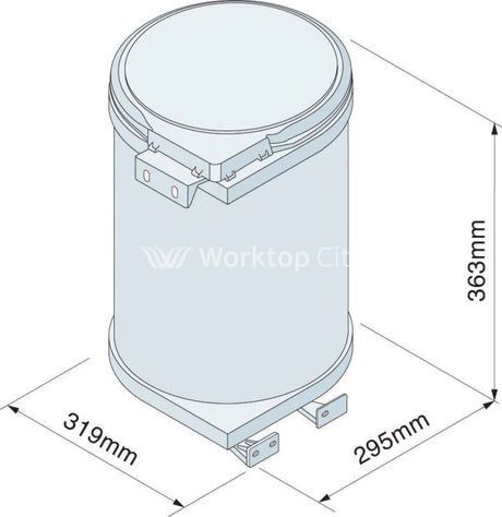 Innostor Pull Out Waste Bin Door Mounted 15 Litre Capacity for 400mm Kitchen Base Cabinet
