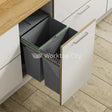Innostor Pull Out Waste Bin With Soft Close Side Mounted Segregated 62 Litre Capacity 2 x 31 Litre To Suit Minimum