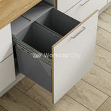 Innostor Pull Out Waste Bin With Soft Close Side Mounted Segregated 90 Litre Capacity 2 x 45 Litre To Suit Minimum