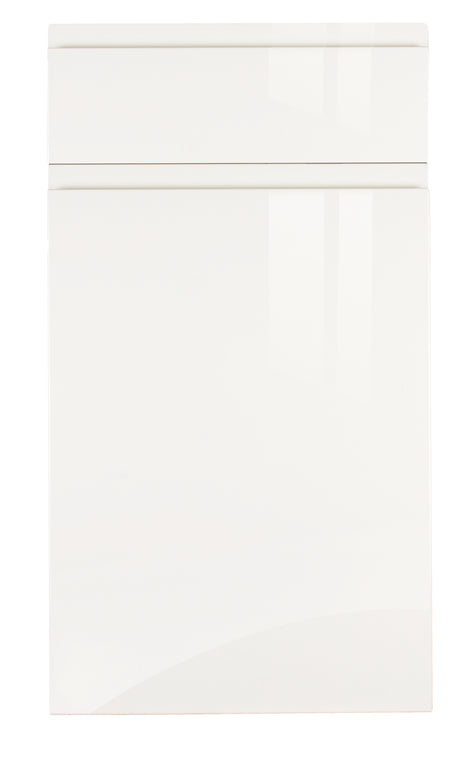 JAY Handle Less White Gloss J Pull- Replacement Kitchen Drawer Front (140mm High)
