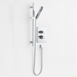 Astini Thermostatic Chrome 1 Way Shower Valve & Square Slide Rail Shower Kit JTY18