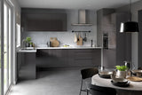 KITCHEN KIT FLATPACK J PULL SUPER GLOSS GRAPHITE 800 BASE UNIT BLIND CORNER