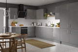 KITCHEN KIT FLATPACK SLAB SUPER GLOSS DUST GREY 800 BASE UNIT BLIND CORNER